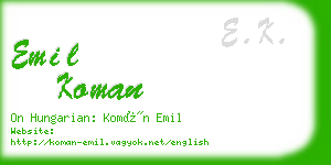 emil koman business card